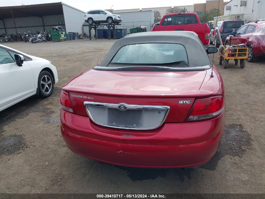 2004 Chrysler Sebring Gtc VIN: 1C3EL75R74N101434 Lot: 39410717