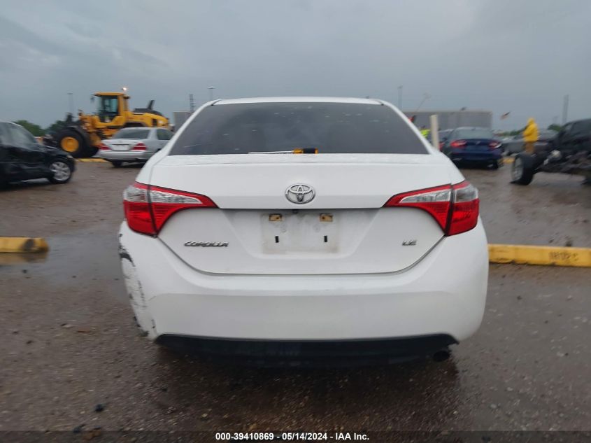 2016 Toyota Corolla Le VIN: 5YFBURHE7GP537885 Lot: 39410869