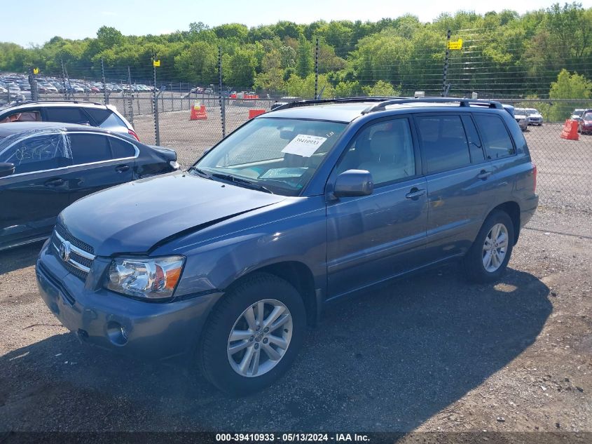 2006 Toyota Highlander Hybrid V6 VIN: JTEEW21A160005977 Lot: 39410933