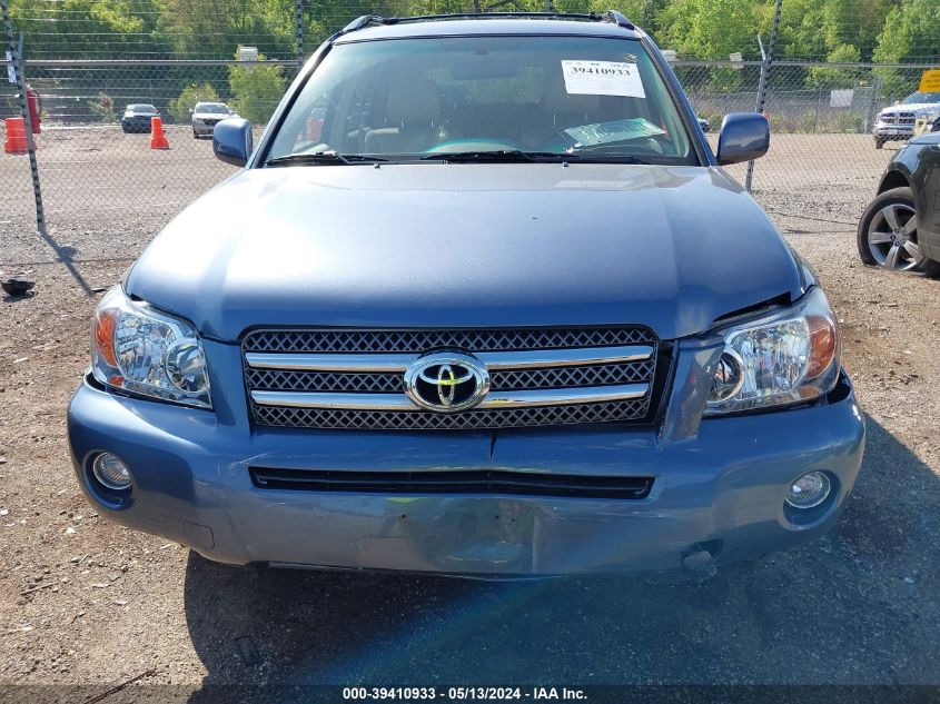 2006 Toyota Highlander Hybrid V6 VIN: JTEEW21A160005977 Lot: 39410933