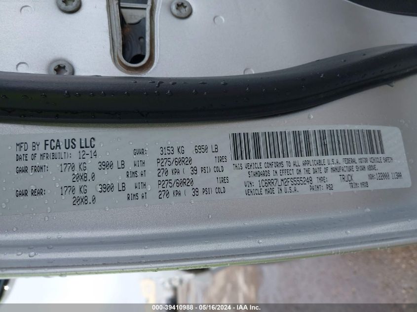 2015 Ram 1500 Big Horn VIN: 1C6RR7LM2FS555248 Lot: 39410988