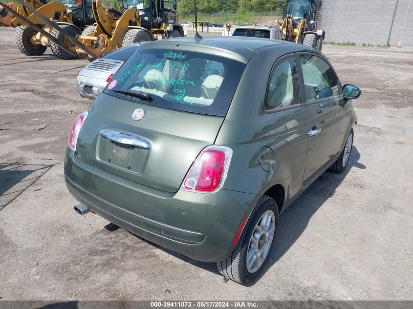 2012 Fiat 500 Pop VIN: 3C3CFFAR1CT365617 Lot: 39411073