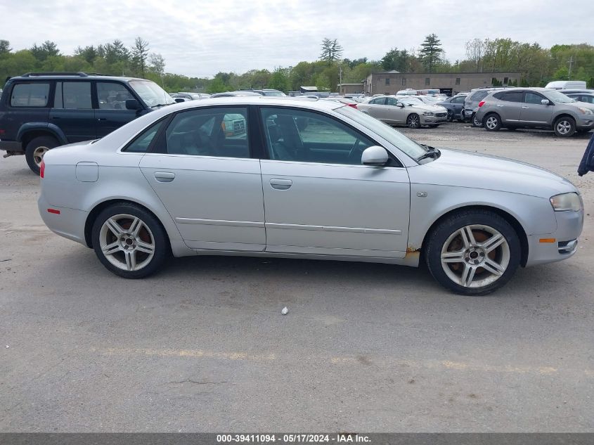 2007 Audi A4 2.0T VIN: WAUDF78E87A133034 Lot: 39411094