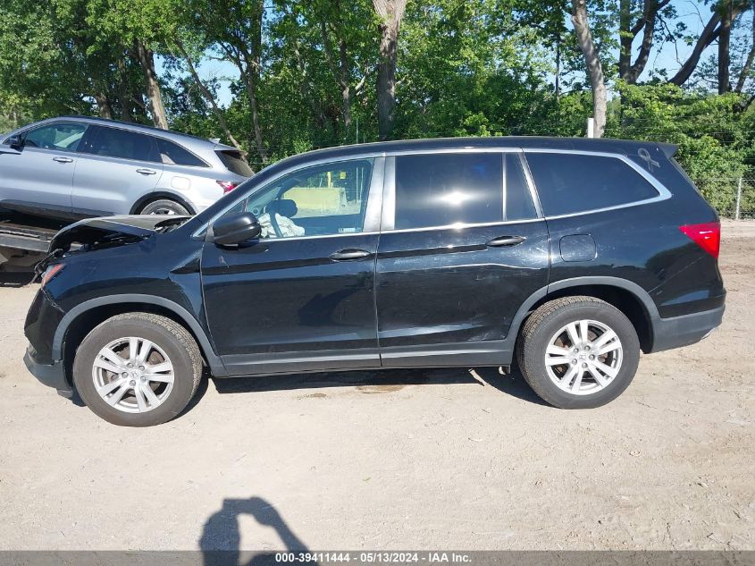 2018 Honda Pilot Lx VIN: 5FNYF6H17JB054206 Lot: 39411444