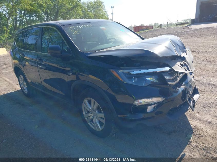2018 Honda Pilot Lx VIN: 5FNYF6H17JB054206 Lot: 39411444
