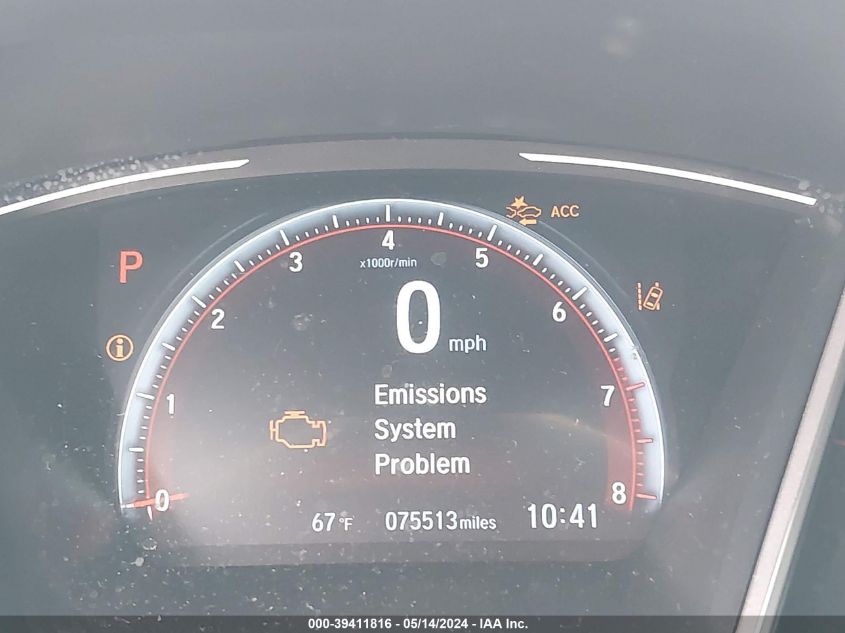 2019 Honda Civic Sport VIN: 2HGFC2F82KH601954 Lot: 39411816