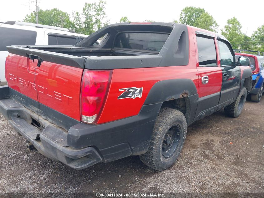 2002 Chevrolet Avalanche 1500 VIN: 3GNEK13T62G127305 Lot: 39411824