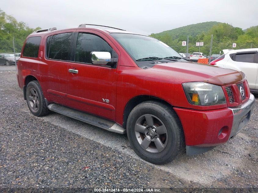 2005 Nissan Armada Se/Le VIN: 5N1AA08A15N701554 Lot: 39412474