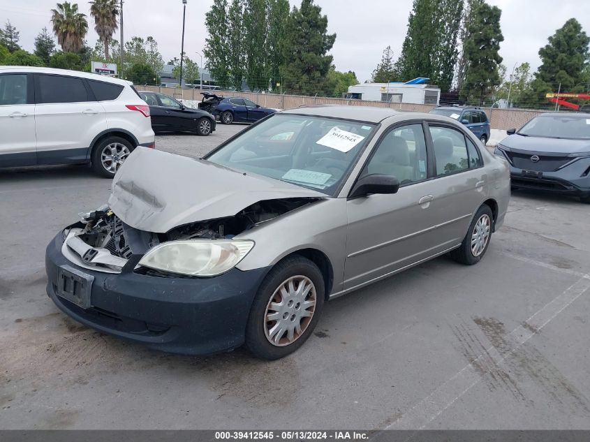 2004 Honda Civic Lx VIN: 2HGES16594H576097 Lot: 39412545