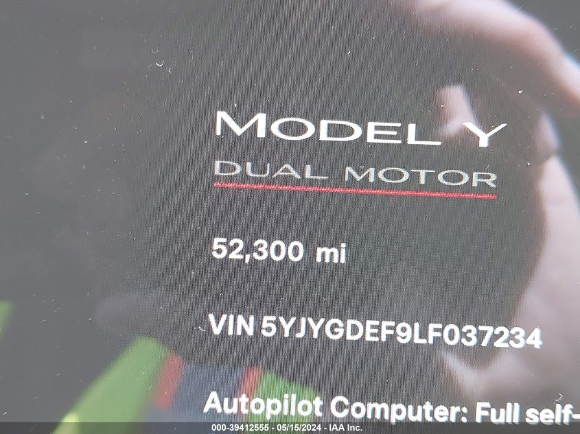 2020 TESLA MODEL Y LONG RANGE DUAL MOTOR ALL-WHEEL DRIVE/PERFORMANCE DUAL MOTOR ALL-WHEEL DRIVE - 5YJYGDEF9LF037234