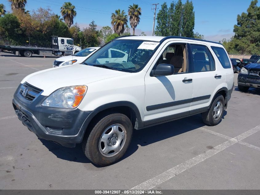 2002 Honda Cr-V Lx VIN: JHLRD68422C024827 Lot: 39412907