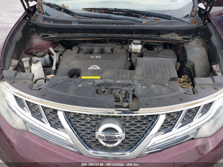 2013 Nissan Murano Sl VIN: JN8AZ1MW5DW301255 Lot: 39413126