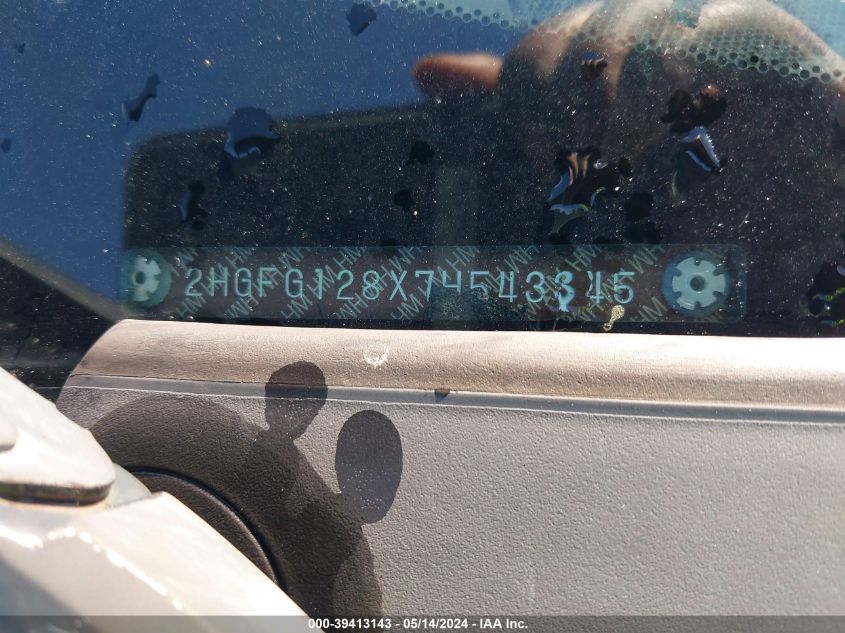 2007 Honda Civic Ex VIN: 2HGFG128X7H543345 Lot: 39413143