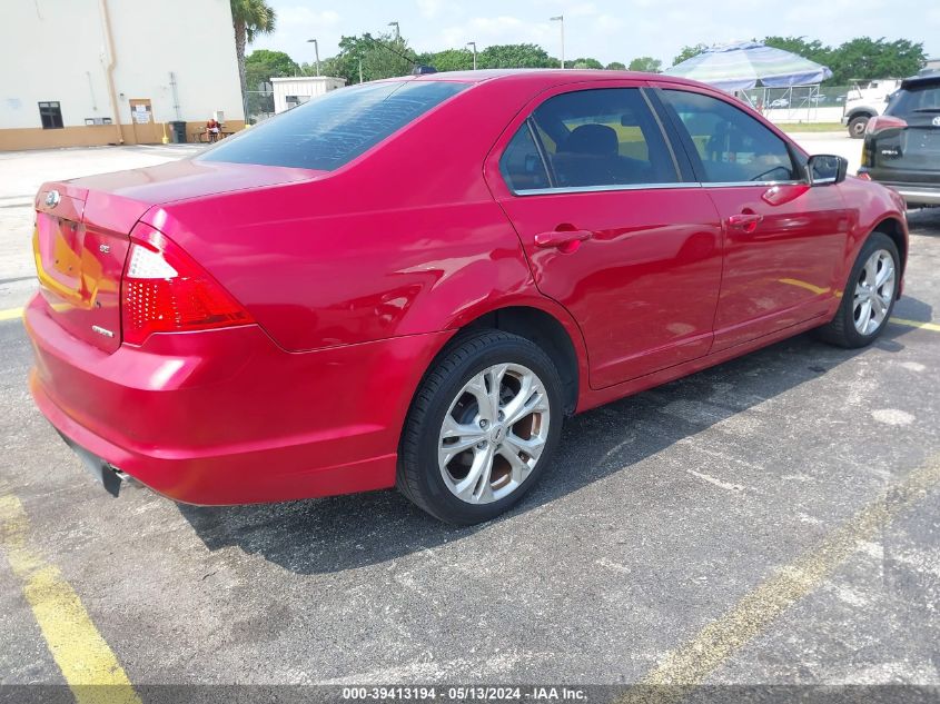 2012 Ford Fusion Se VIN: 3FAHP0HG8CR291051 Lot: 39413194