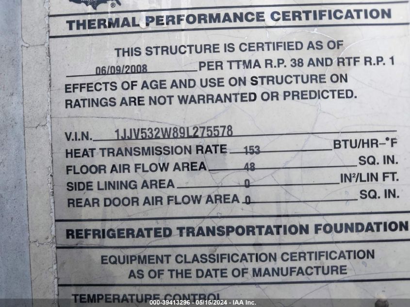 2009 Unknown Trailer VIN: 1JJV532W89L275578 Lot: 40809126