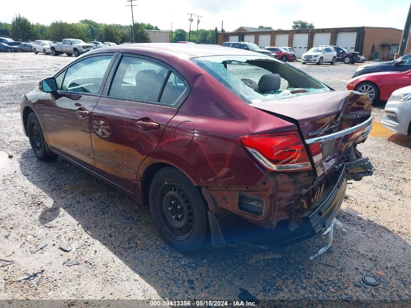 2013 Honda Civic Lx VIN: 2HGFB2F55DH586491 Lot: 39413356