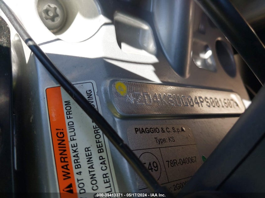 VIN ZD4KSUG04PS001607 2023 APRILIA RS 660