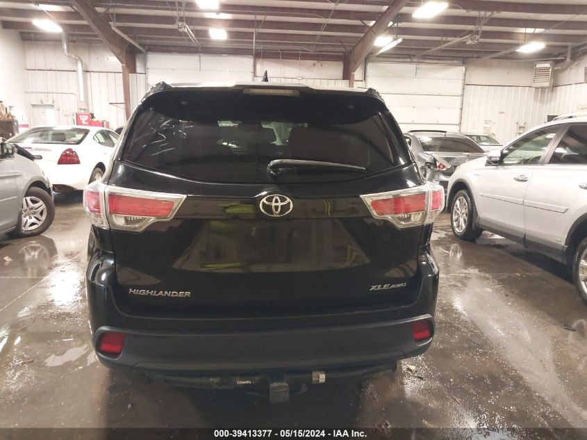 2014 Toyota Highlander Xle V6 VIN: 5TDJKRFH3ES009487 Lot: 39413377