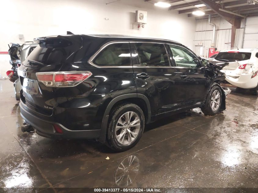 2014 Toyota Highlander Xle V6 VIN: 5TDJKRFH3ES009487 Lot: 39413377