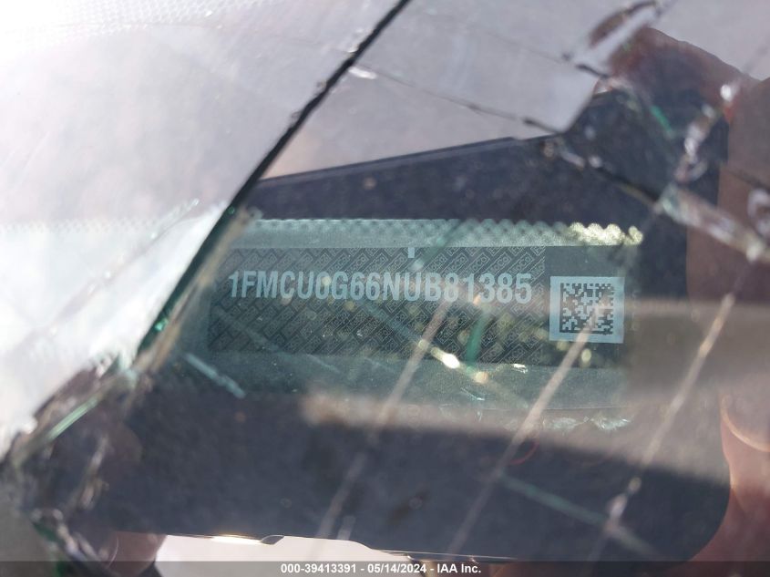 VIN 1FMCU0G66NUB81385 2022 FORD ESCAPE SE