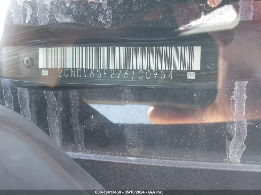 2007 Chevrolet Equinox Lt VIN: 2CNDL63F276100934 Lot: 39413438