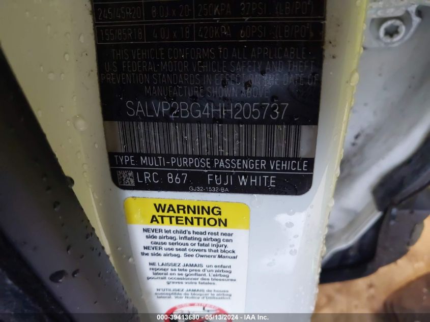 2017 Land Rover Range Rover Evoque Se/Se Premium VIN: SALVP2BG4HH205737 Lot: 39413680