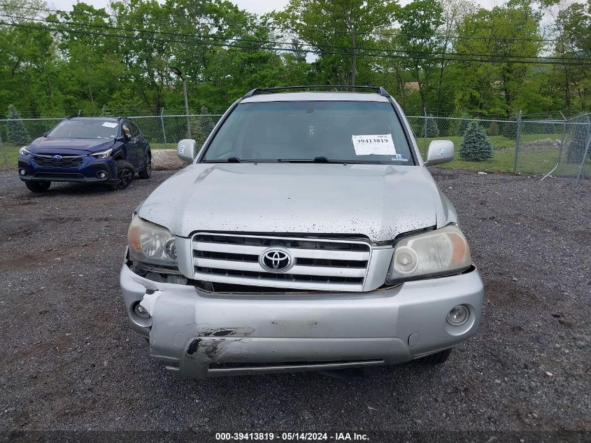 2006 Toyota Highlander Limited V6 VIN: JTEEP21A560151344 Lot: 39413819