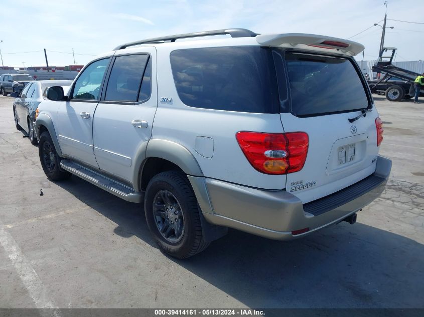 2003 Toyota Sequoia Sr5 V8 VIN: 5TDZT34A63S186633 Lot: 39414161