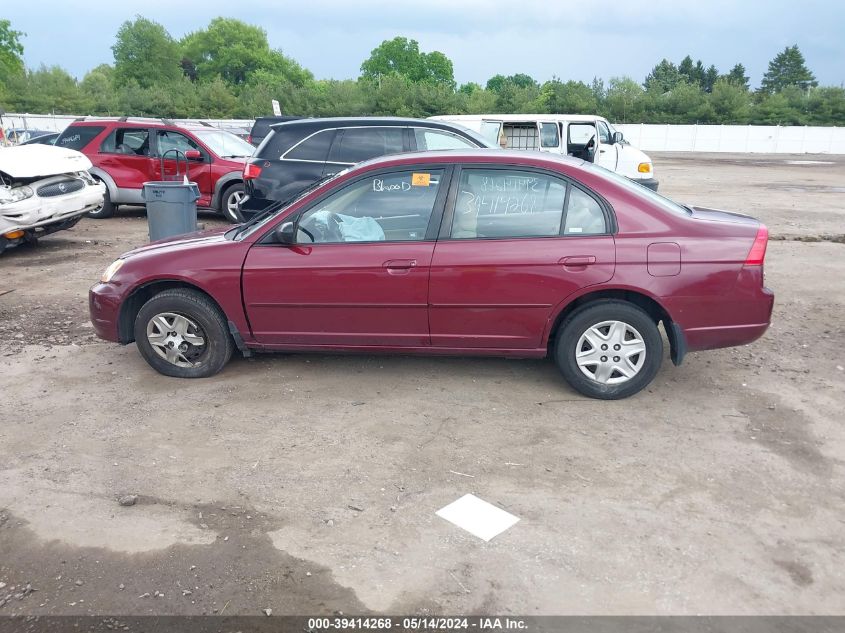 2003 Honda Civic Lx VIN: 1HGES16593L032572 Lot: 39414268