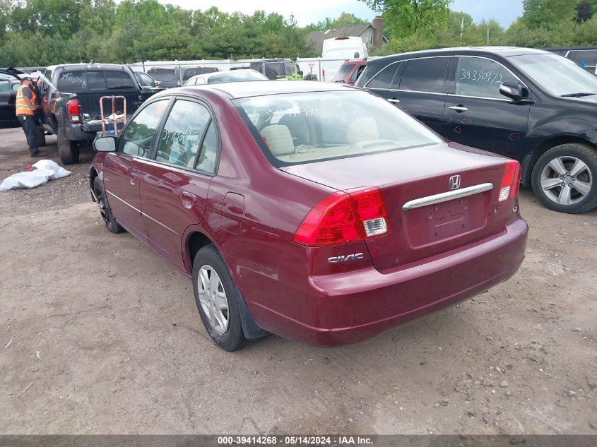 2003 Honda Civic Lx VIN: 1HGES16593L032572 Lot: 39414268