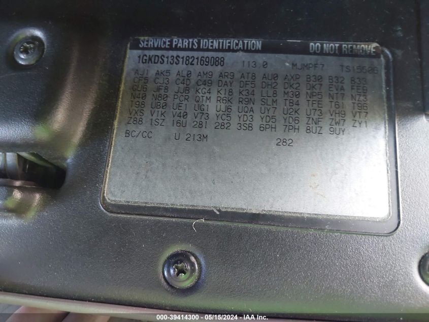 2008 GMC Envoy Sle VIN: 1GKDS13S182169088 Lot: 39414300