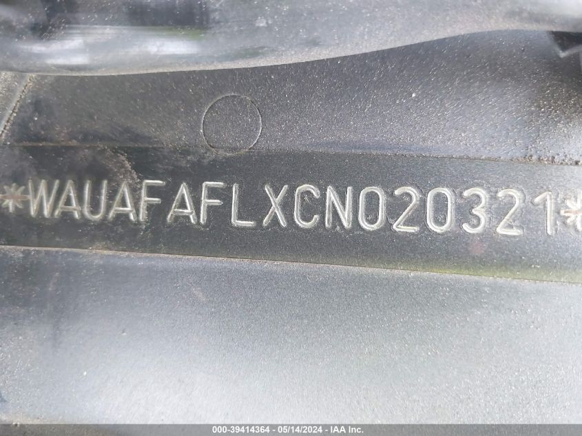 2012 Audi A4 2.0T Premium VIN: WAUAFAFLXCN020321 Lot: 39414364