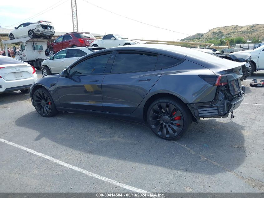 2023 Tesla Model 3 Performance Dual Motor All-Wheel Drive VIN: 5YJ3E1EC1PF622710 Lot: 39414584