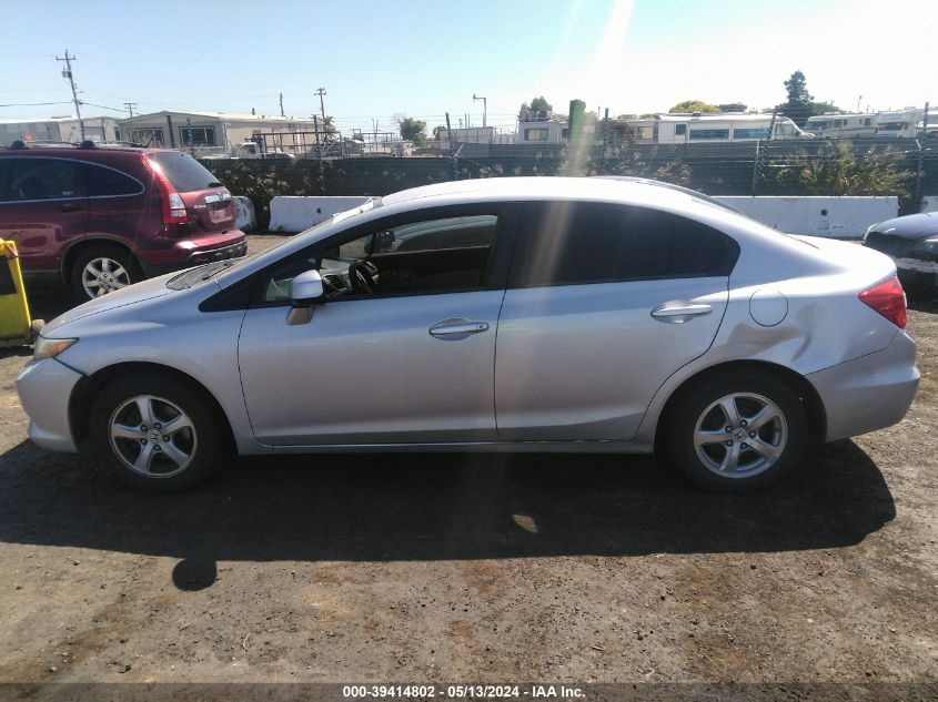 2012 Honda Civic Natural Gas VIN: 19XFB5F5XCE000619 Lot: 39414802