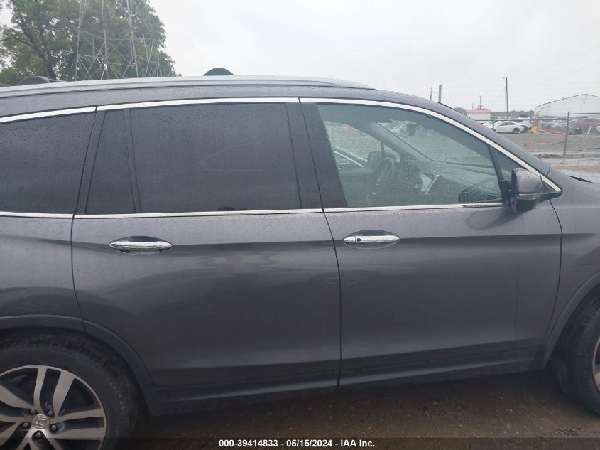 2017 Honda Pilot Elite VIN: 5FNYF6H00HB100850 Lot: 39414833