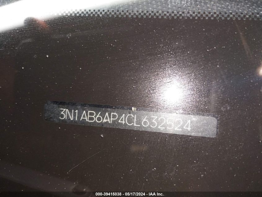 2012 Nissan Sentra 2.0 S VIN: 3N1AB6AP4CL632524 Lot: 39415038