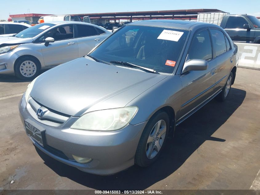 2005 Honda Civic Ex VIN: 2HGES26885H568588 Lot: 39415083