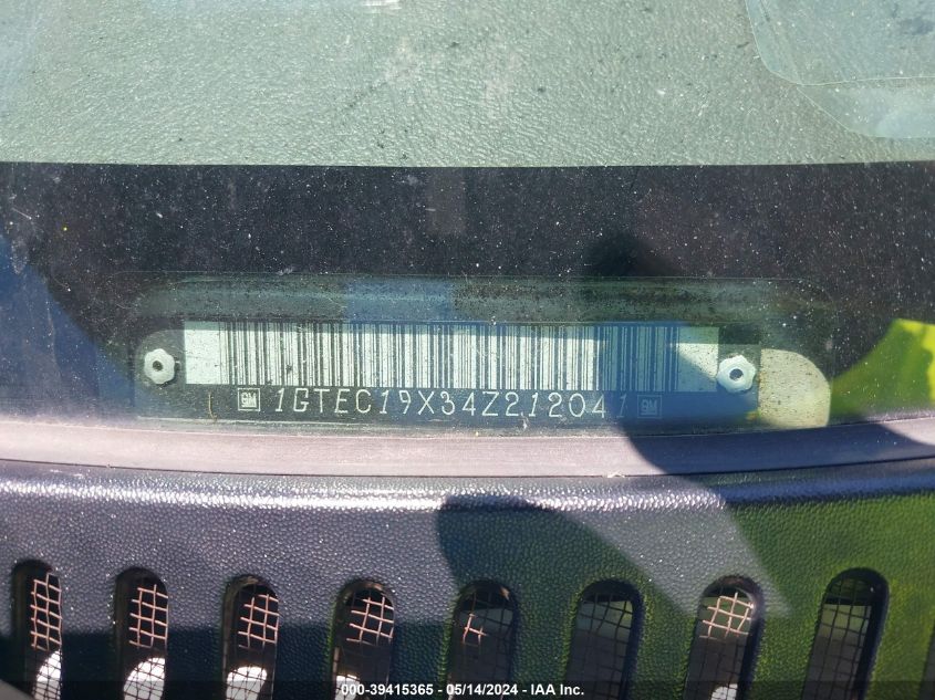 2004 GMC Sierra 1500 Sle VIN: 1GTEC19X34Z212041 Lot: 39415365