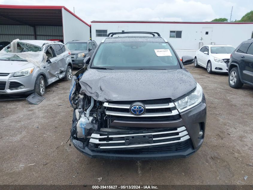 2019 Toyota Highlander Hybrid Xle VIN: 5TDJGRFH3KS069539 Lot: 39415627