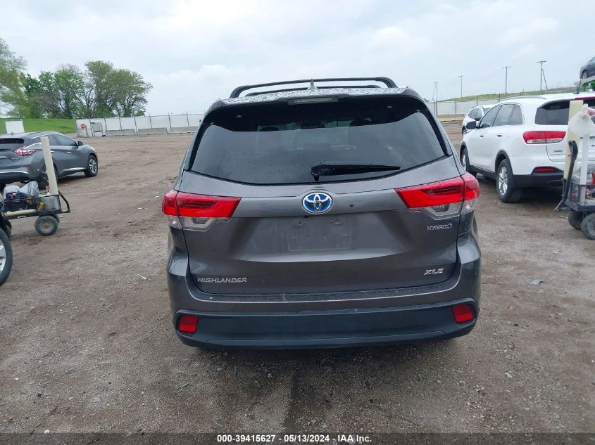 2019 Toyota Highlander Hybrid Xle VIN: 5TDJGRFH3KS069539 Lot: 39415627