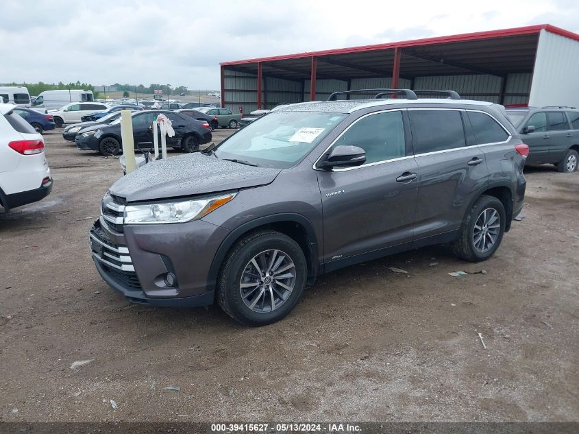 2019 Toyota Highlander Hybrid Xle VIN: 5TDJGRFH3KS069539 Lot: 39415627