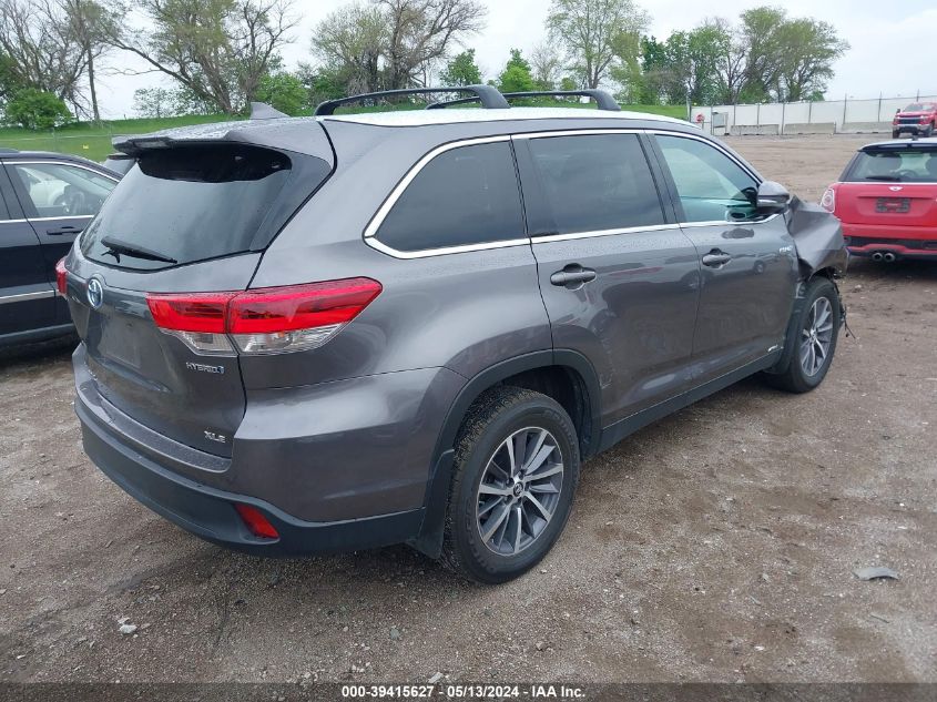 2019 Toyota Highlander Hybrid Xle VIN: 5TDJGRFH3KS069539 Lot: 39415627