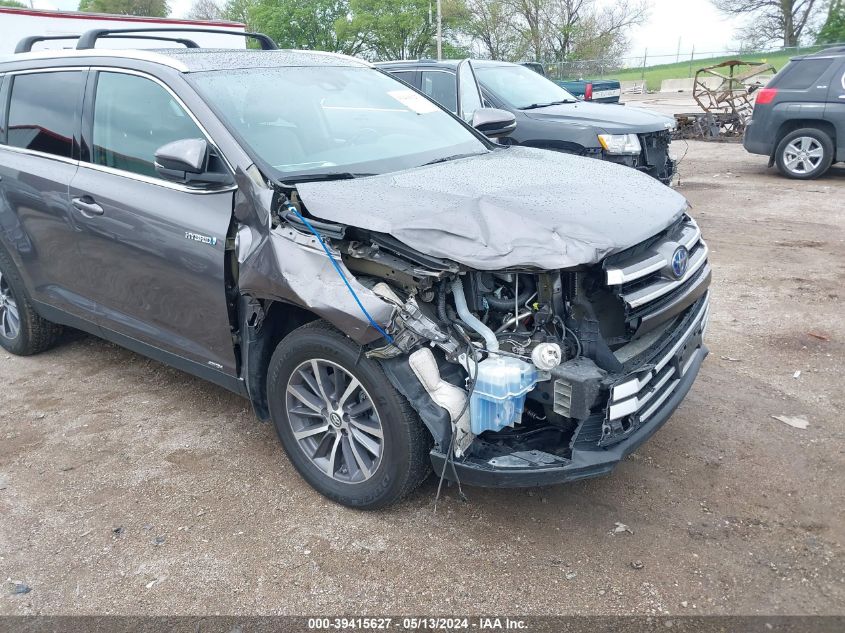 2019 Toyota Highlander Hybrid Xle VIN: 5TDJGRFH3KS069539 Lot: 39415627