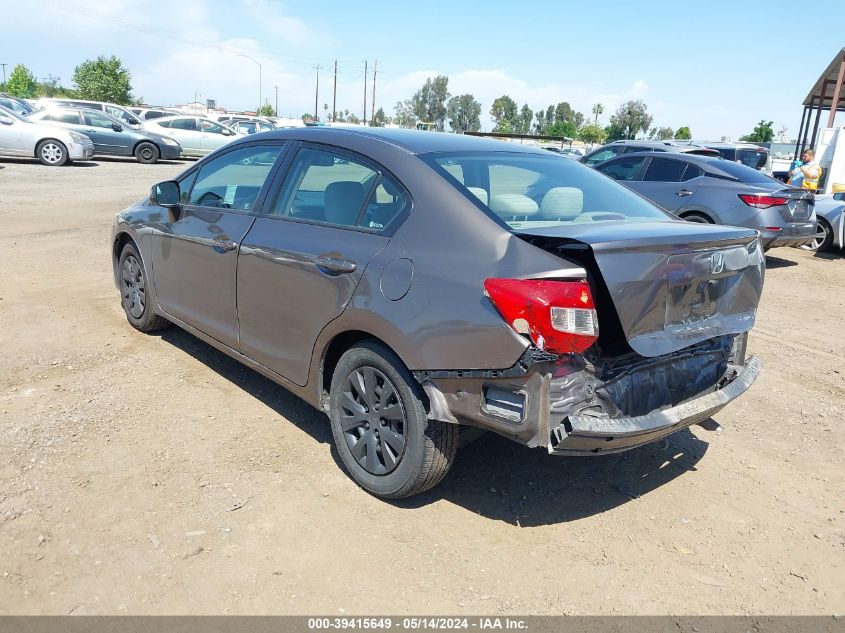 2012 Honda Civic Lx VIN: 2HGFB2F50CH609111 Lot: 39415649