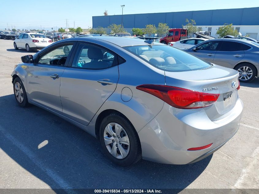 2016 Hyundai Elantra Se VIN: 5NPDH4AE7GH691763 Lot: 39415834