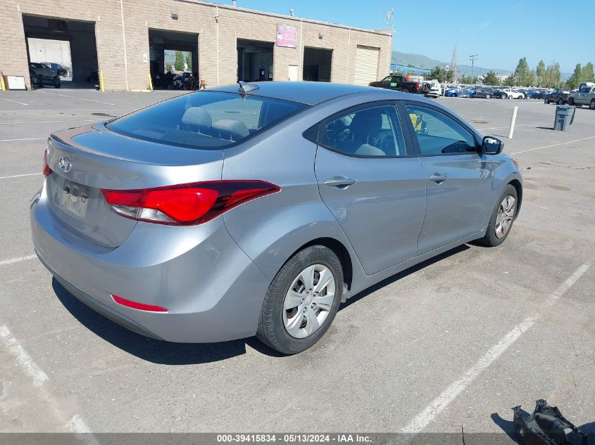 2016 Hyundai Elantra Se VIN: 5NPDH4AE7GH691763 Lot: 39415834