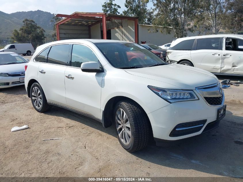 2016 Acura Mdx Technology Acurawatch Plus Packages/Technology Package VIN: 5FRYD3H44GB007107 Lot: 39416047