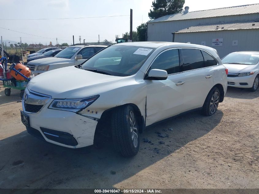 2016 Acura Mdx Technology Acurawatch Plus Packages/Technology Package VIN: 5FRYD3H44GB007107 Lot: 39416047