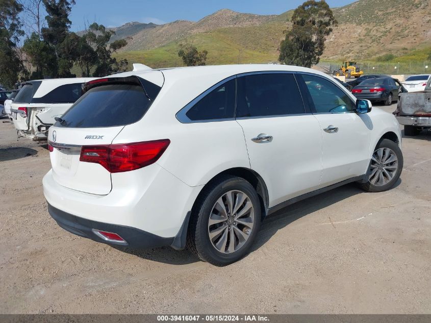 2016 Acura Mdx Technology Acurawatch Plus Packages/Technology Package VIN: 5FRYD3H44GB007107 Lot: 39416047