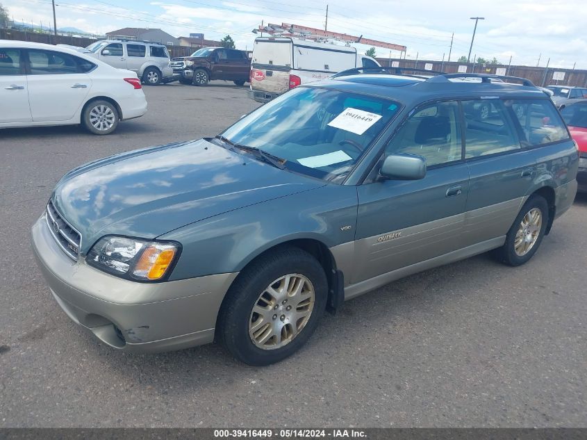 2002 Subaru Outback H6-3.0 Vdc VIN: 4S3BH896927605927 Lot: 39416449